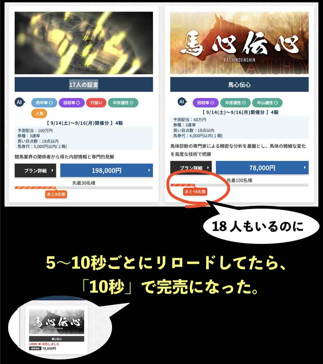 シンケイバの空売りする瞬間を見た