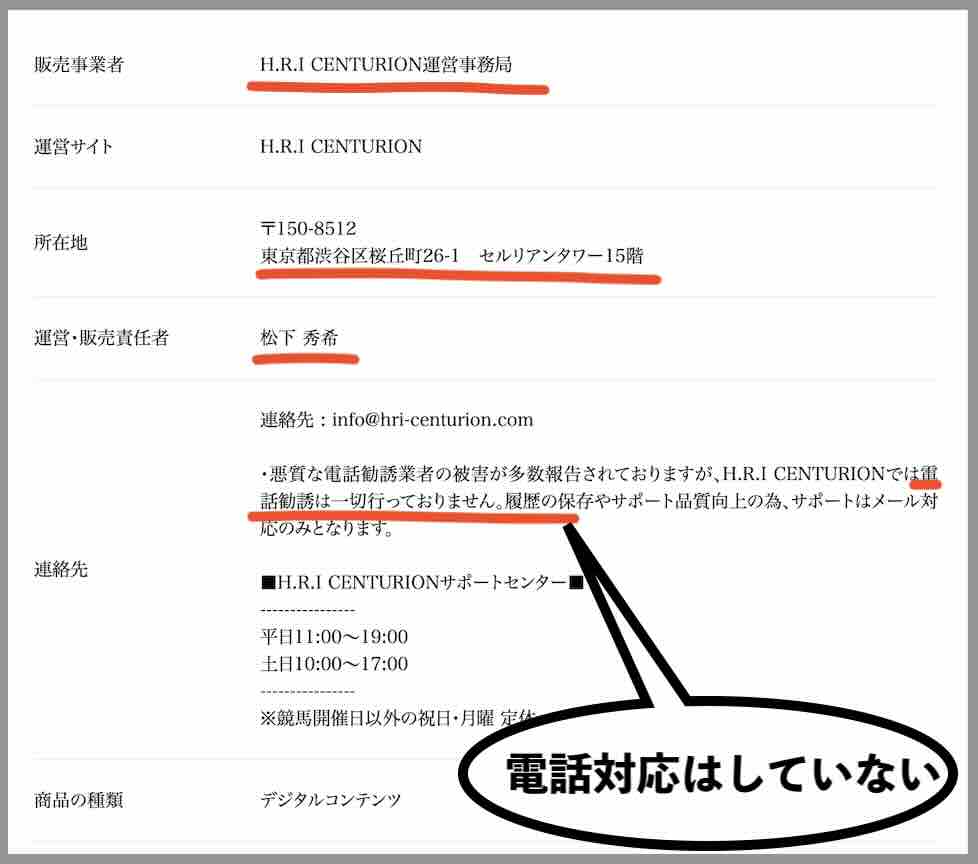 HRIセンチュリオンという競馬予想サイトの運営会社情報