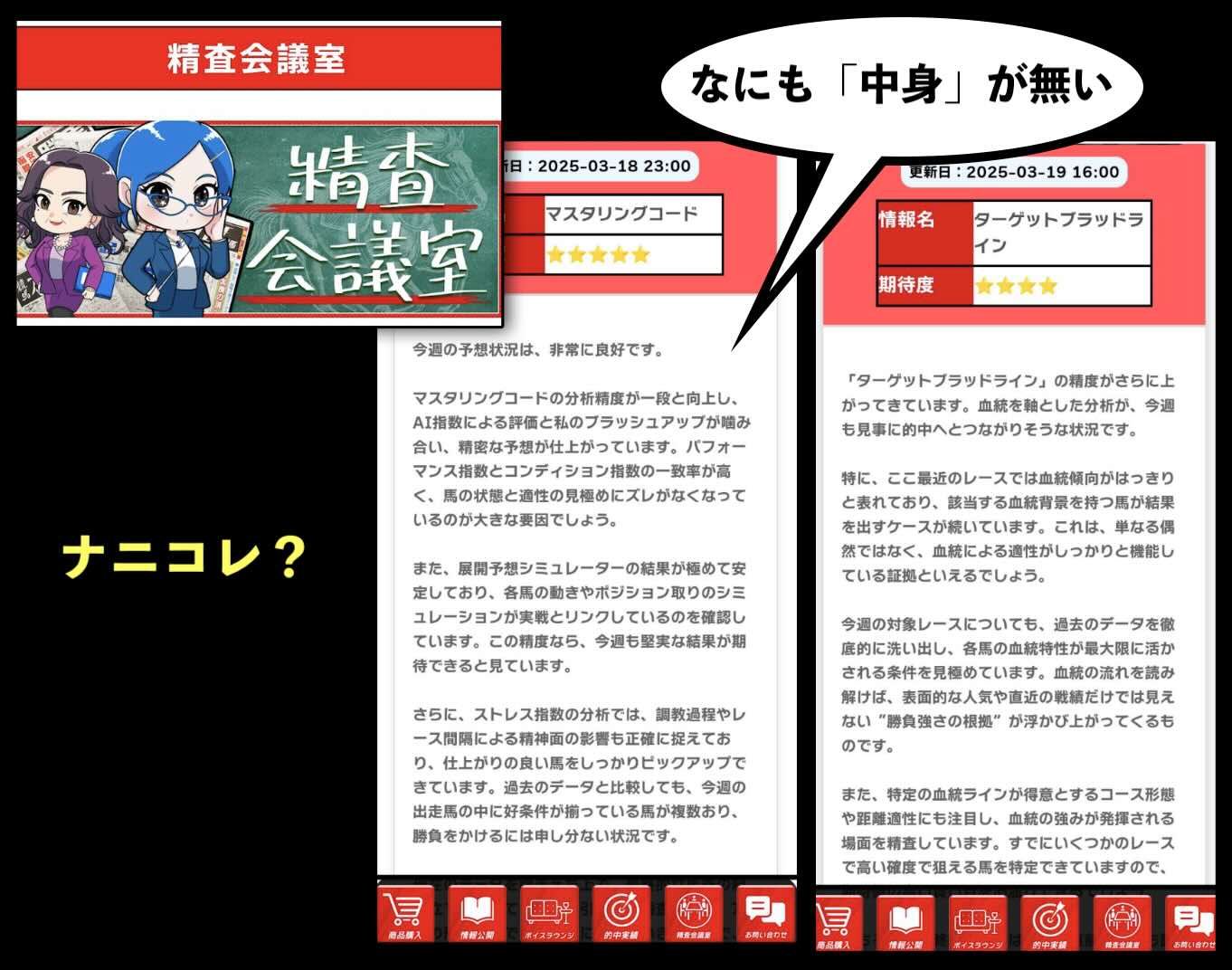 中身のない「精査会議室」
