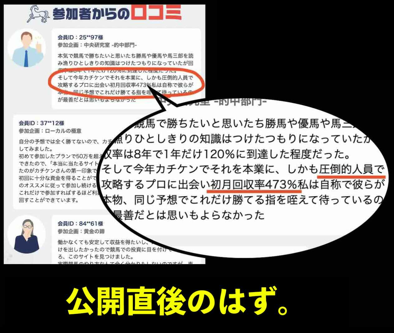 初月回収率473%という表記は事実に基づいているのか?
