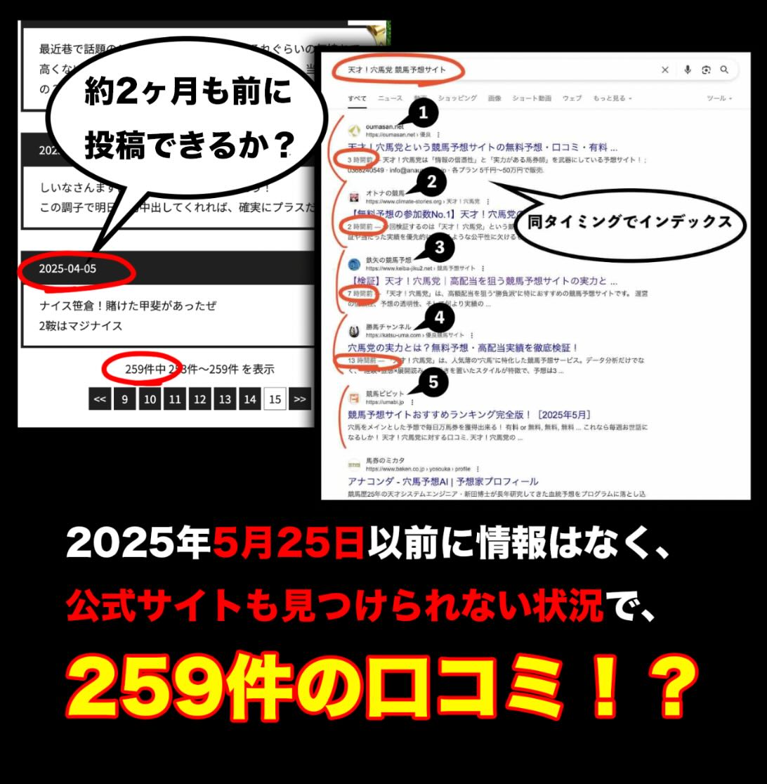 天才!穴馬党の口コミレビュー