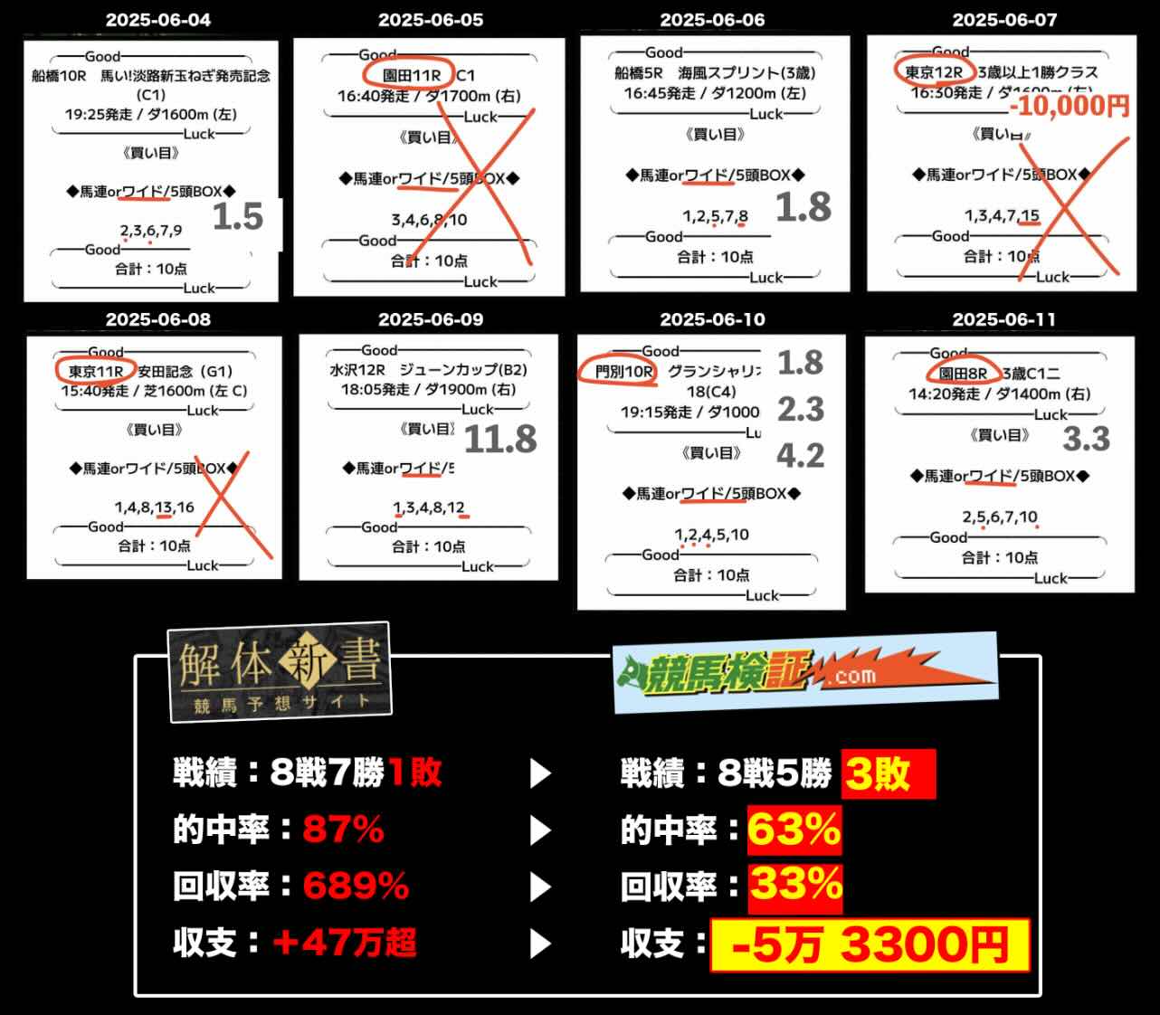 バツグンの長期検証結果