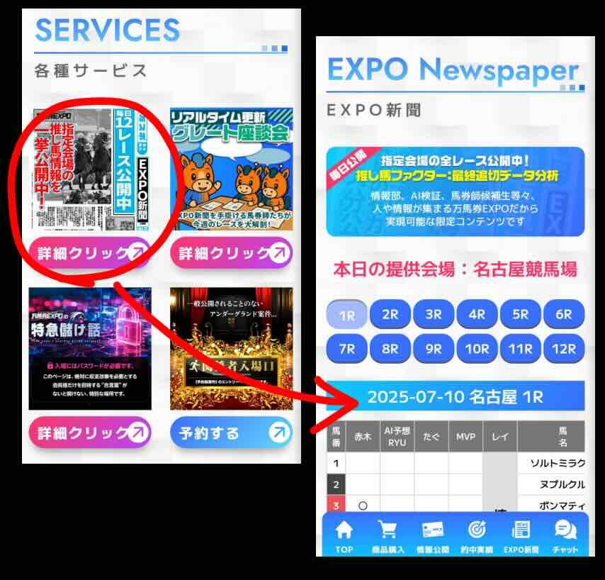 万馬券EXPOという競馬予想サイトの無料予想