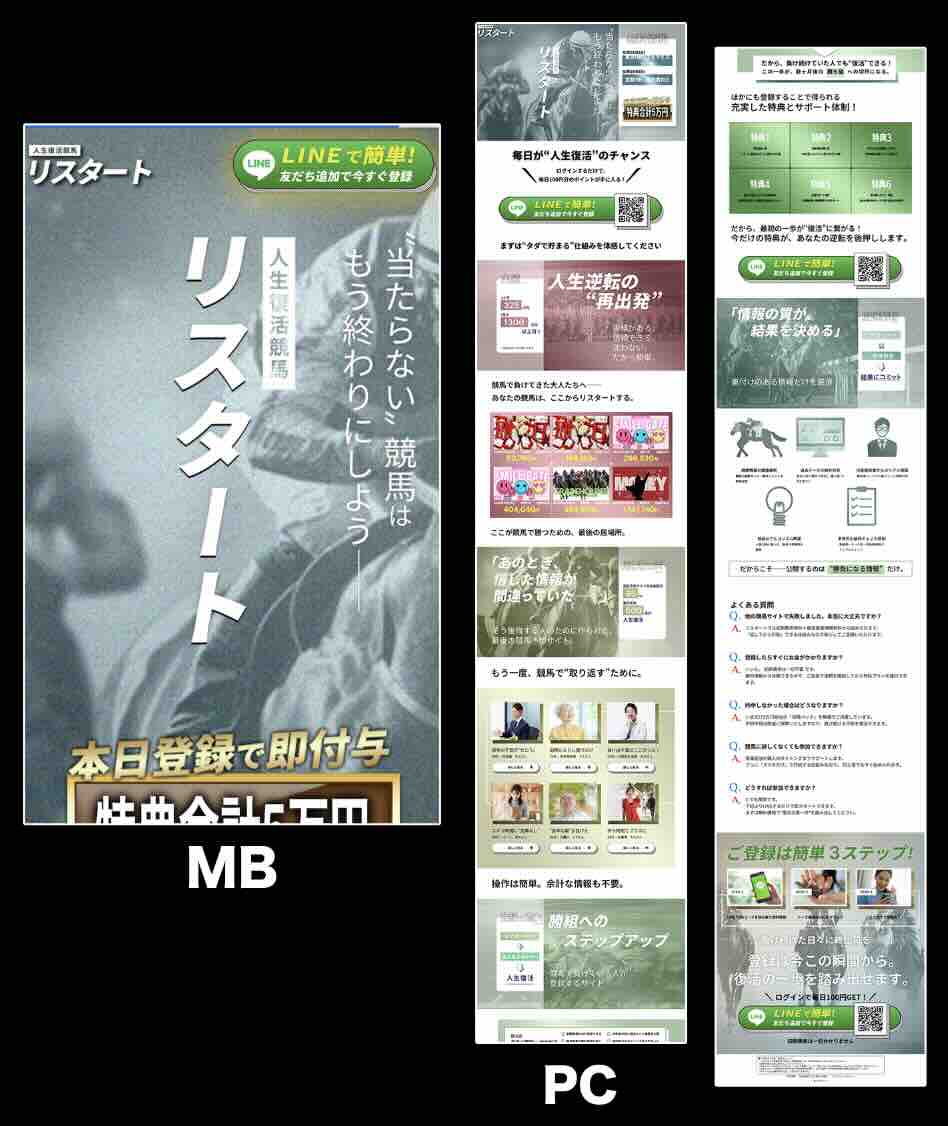 リスタートという競馬予想サイトの非会員TOP画像
