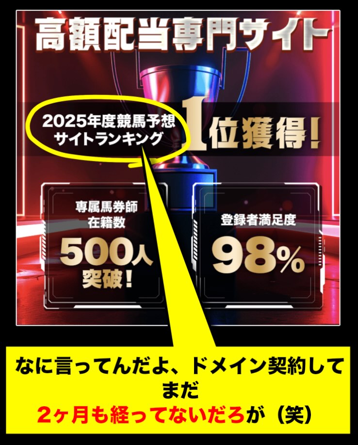 「2025年ランキング1位」って、でっちあげるな