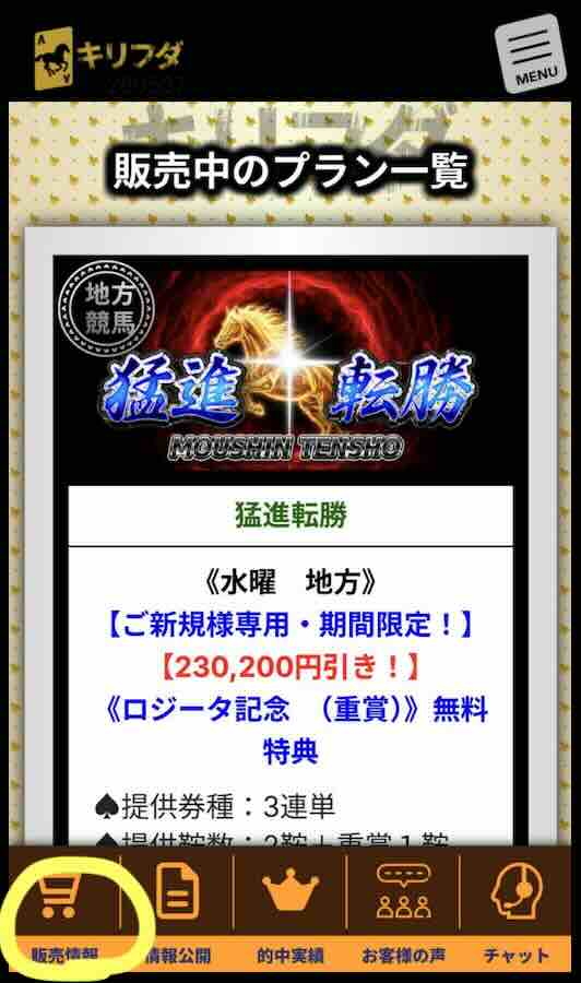 キリフダが提供する競馬予想