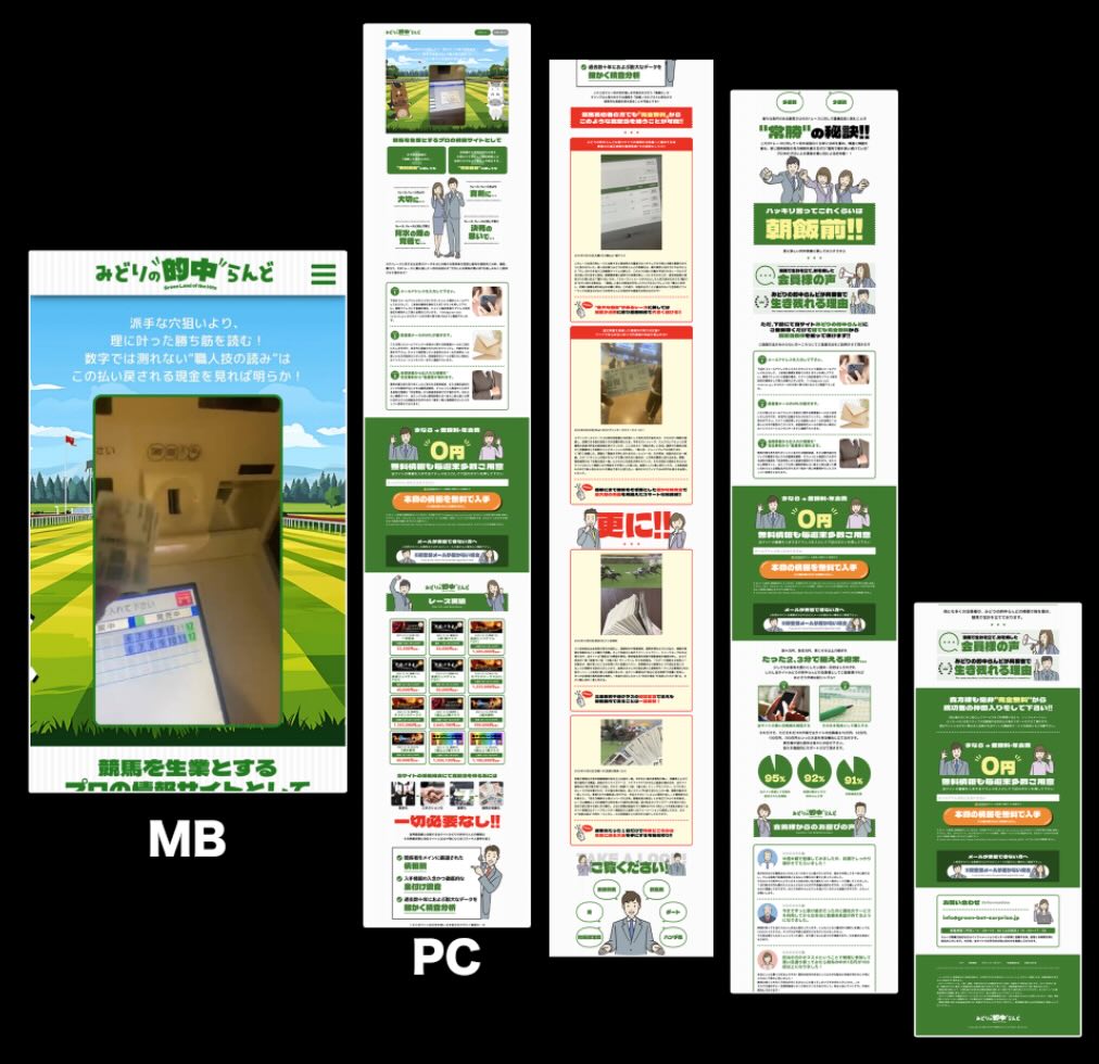 みどりの的中らんどという競馬予想サイトの非会員TOP画像