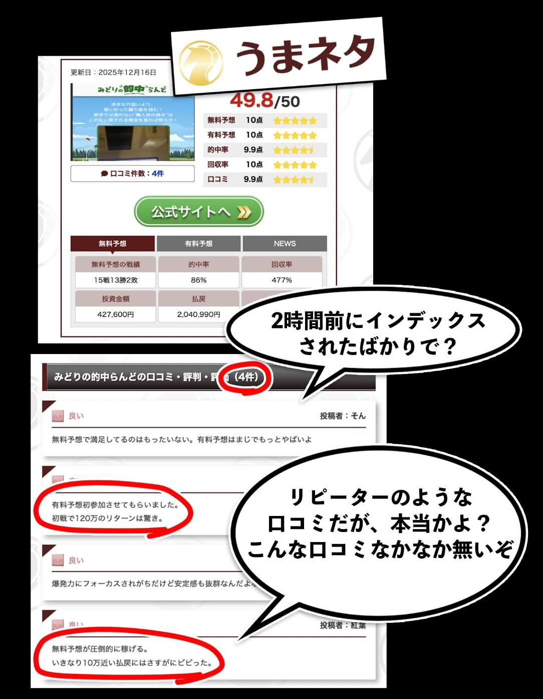 みどりの的中らんどの外部集客サイト