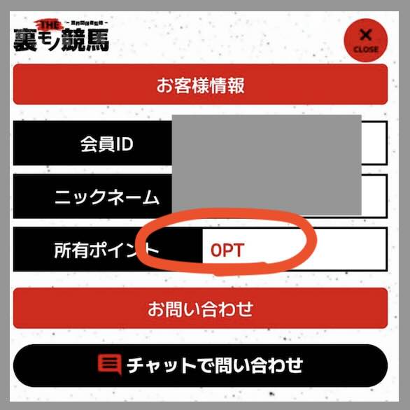 裏モノ競馬のポイント還元